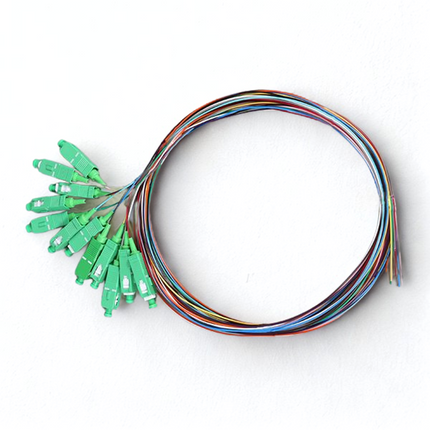 Fibra Optica Pigtail SC/APC 12 cores 0.9mm 1M Pack 10 unid