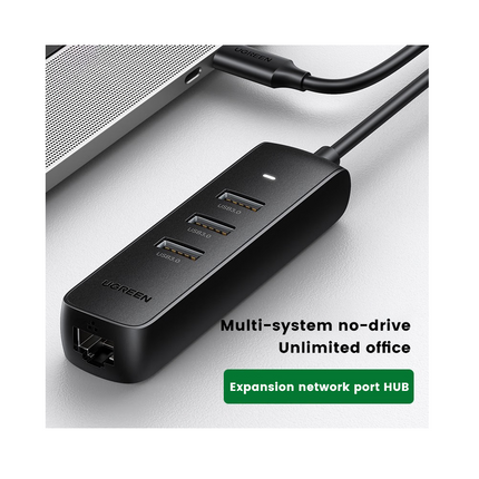 Hub USB-C 3.0 4 en 1 USB 3.0x3  RJ45x1 Ugreen
