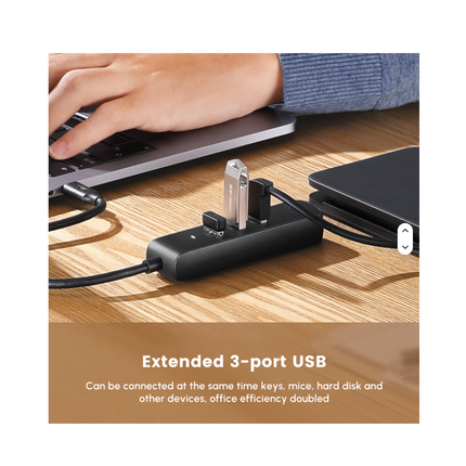 Hub USB-C 3.0 4 en 1 USB 3.0x3  RJ45x1 Ugreen