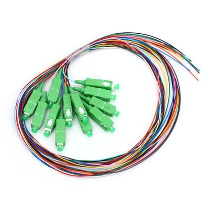Fibra Optica Pigtail SC/APC 12 cores 0.9mm 1M Pack 10 unid