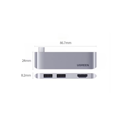 Adaptador 3 en 1 USB-C a HDMI 4k y USB 3.0 Ugreen