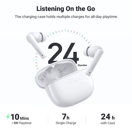 Audífonos HiTune T3 UGREEN, cancelación de ruido, Bluetooth, TWS deportivos impermeables